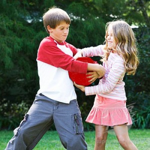 children arguing in playground